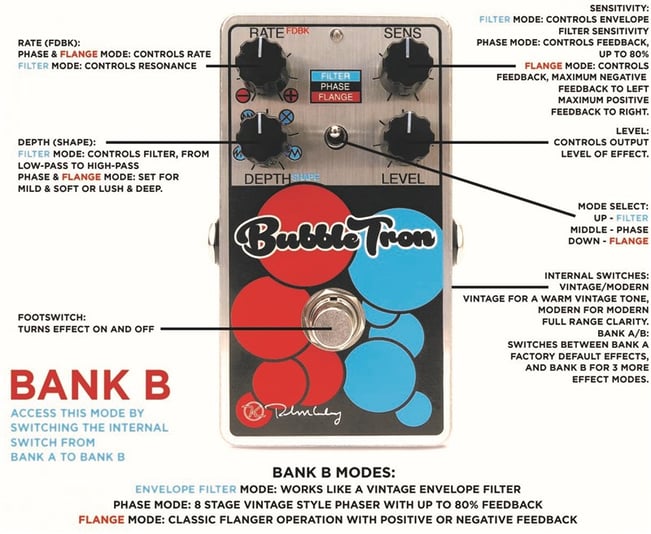 Bubble Tron Dynamic Flanger Phaser Pedal