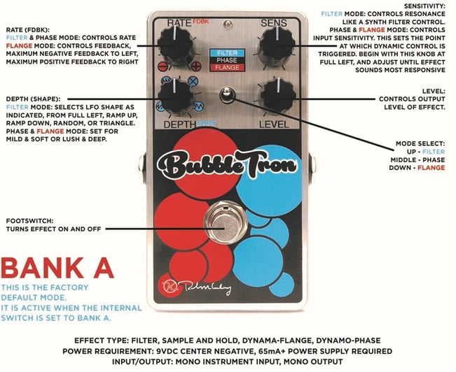 Bubble Tron Dynamic Flanger Phaser Pedal