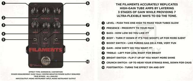 Filaments High Gain Distortion Pedal