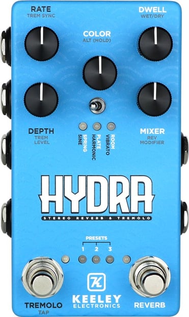 Keeley Hydra Stereo Reverb Tremolo - Top View