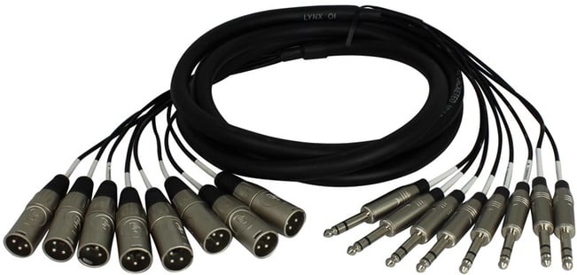 Lynx Stereo Jack to Male XLR Multicore 3m, 8-Way