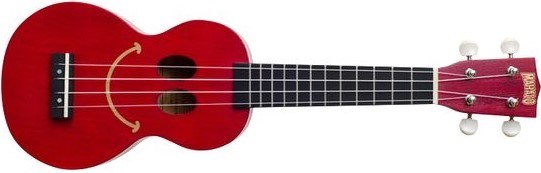 Mahalo Kahiko Smile Ukulele, Transparent Red