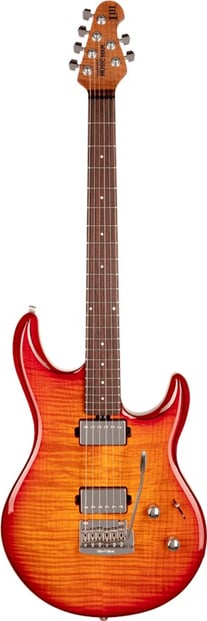 Music Man Luke 3 HH Cherry Burst Flame 2