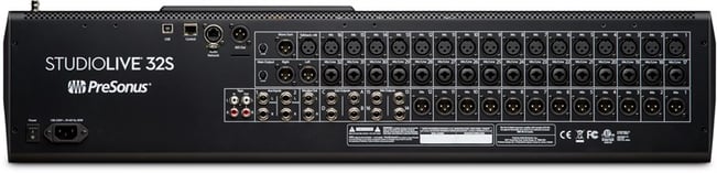 PreSonus StudioLive 32S Digital Mixer, back view