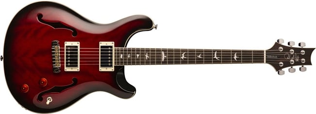 PRS SE Hollowbody Standard Fire Red Burst 1