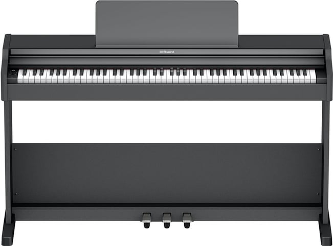 Roland RP107 Digital Piano, Black Front Open