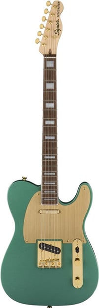 Squier 40th Anniv Tele Gold Ed Green Front