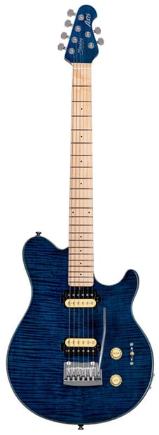 Sterling Axis Flame Maple Neptune Blue Guitar Full