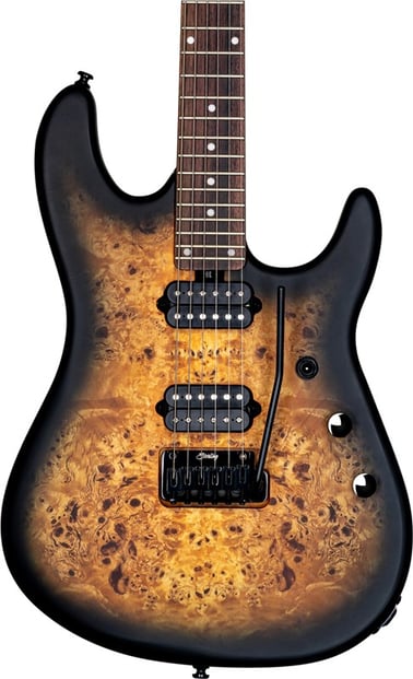 Sterling by Music Man Richardson 6 Cutlass, Natural Poplar Burl Burst