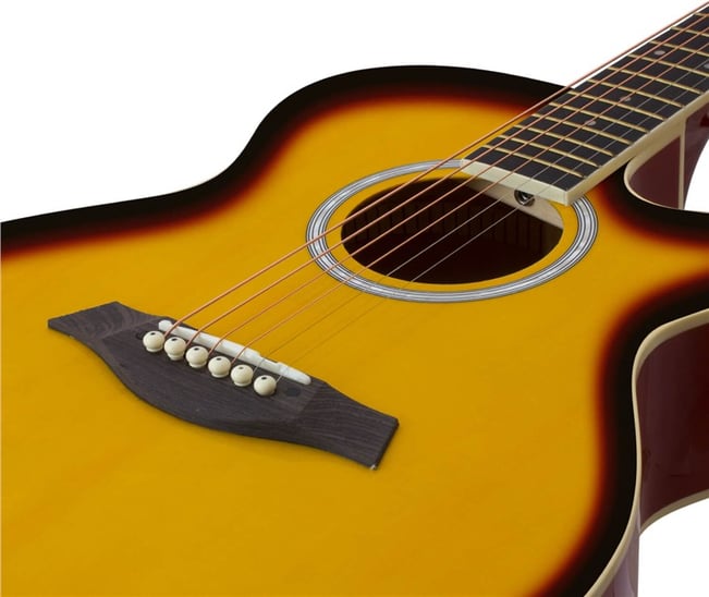 Tiger ACG1 Acoustic Guitar 3/4 Size Sunburst 2