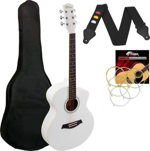 Tiger ACG1 Acoustic Guitar White 1