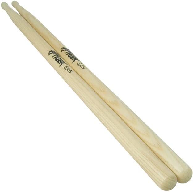 Tiger TDA80-5A Hickory Drumsticks with Nylon Tips