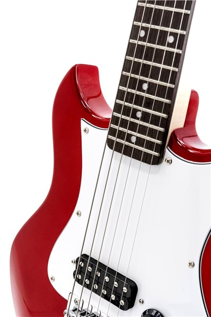 Vox SDC-1 Mini Electric Guitar, Red, frets