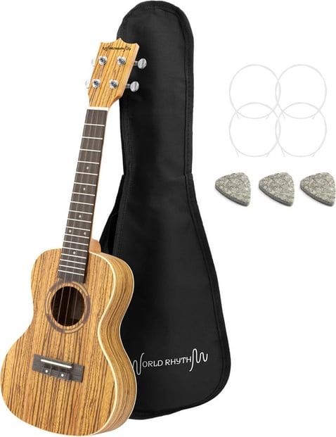 World Rhythm Concert Ukulele Zebrawood