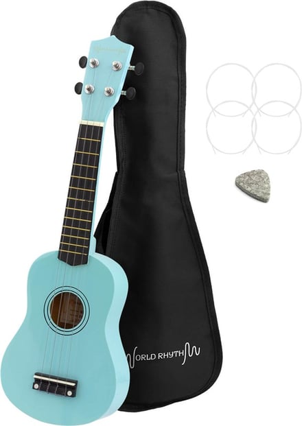 World Rhythm Soprano Ukulele Light Blue