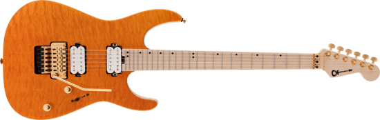 Charvel Pro-Mod DK24 HH FR M Mahogany with Quilt Maple, Maple Fingerboard, Dark Amber
